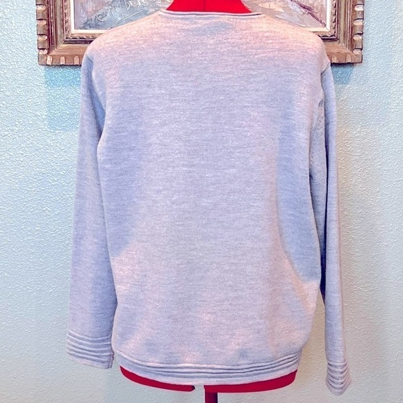 Murano soft extra fine Merino wool gray crew neck sweater in size XL - Picture 3 of 8